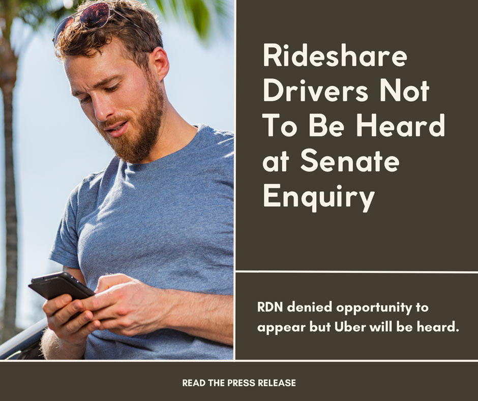 Uber Drivers Will Not Be Heard at Senate Enquiry